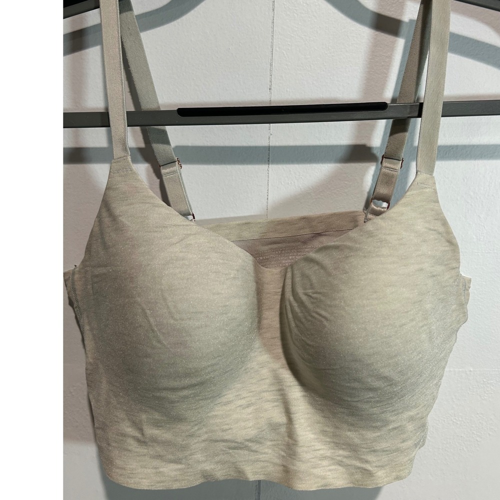 Pink Victoria's Secret Bralette Large Gray Wireless Lightly Lined Seamless